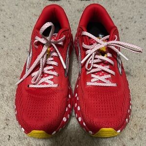 Brooks run Disney Minnie Mouse Red Athletic Sneakers with Polka Dot Accents